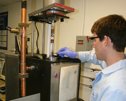 Clayton Burkhardt using the dilatometer